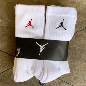 JORDAN CREW 6 pairs socks set white/black/red